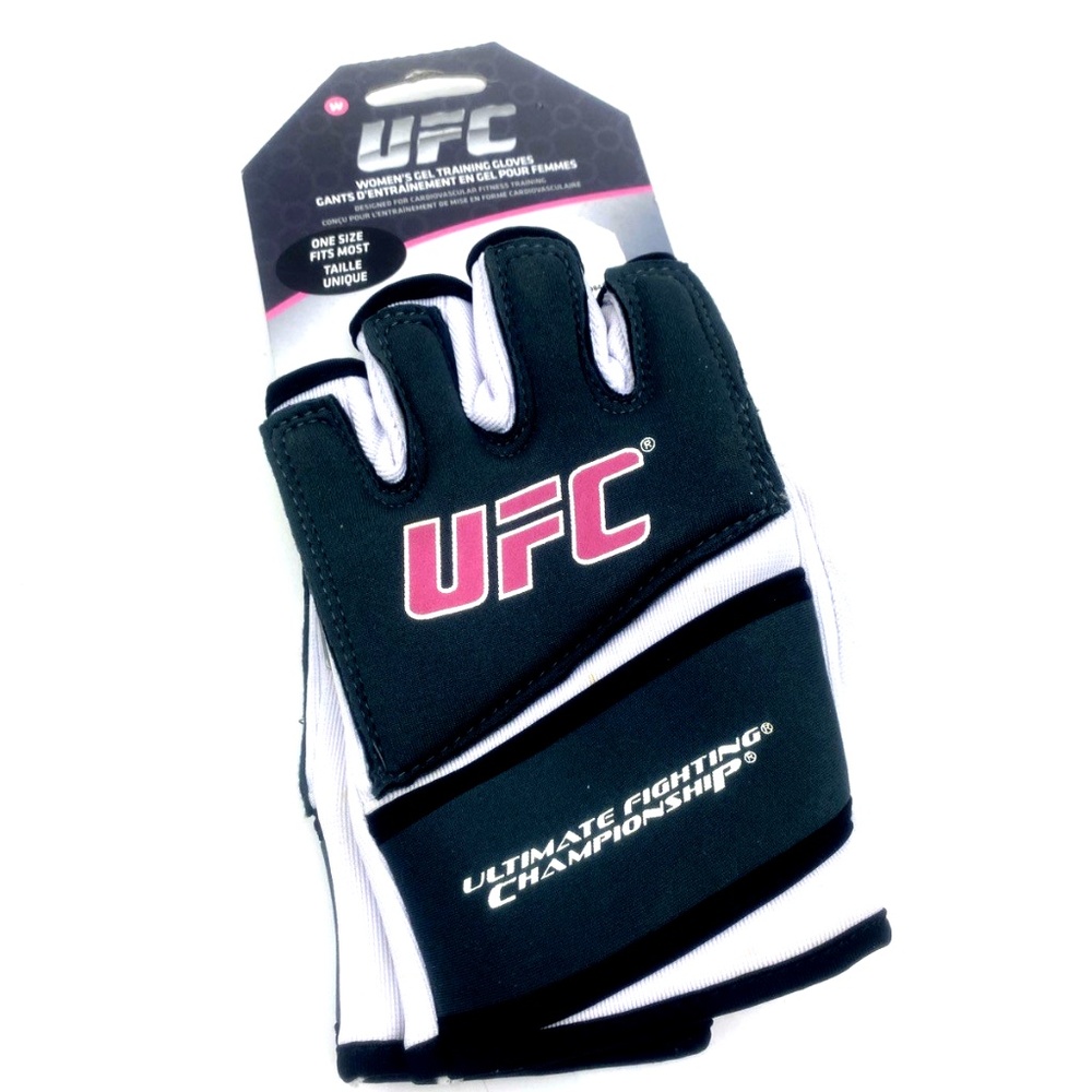 UFC Women's Gel Training Gloves One Size Neoprene Gray White Pink